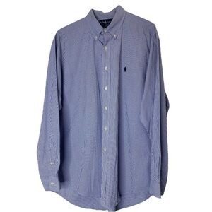 RALPH LAUREN BLAKE CLASSIC FIT BLUE CHECKERED LONG SLEEVE SHIRT SIZE XL